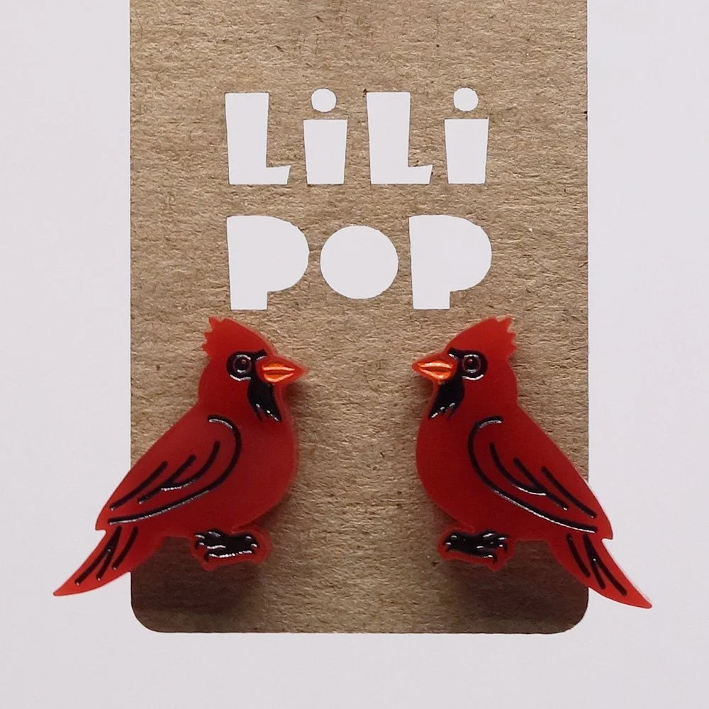 Lili1111 Blue Jay and Cardinal Earrings
