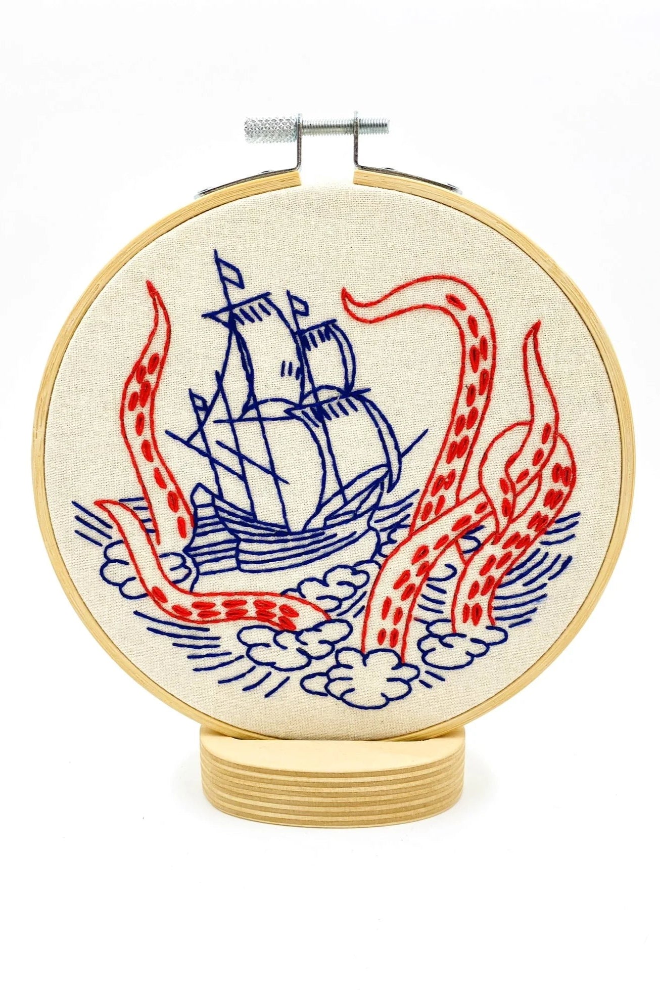 Kraken and Ship Complete Embroidery Kit