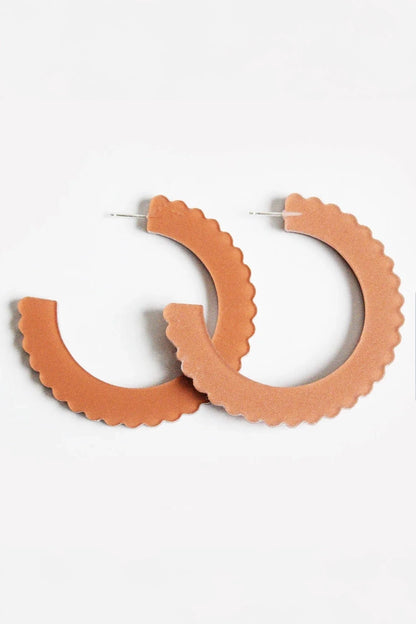 Earrings Scallop Large Hoop
