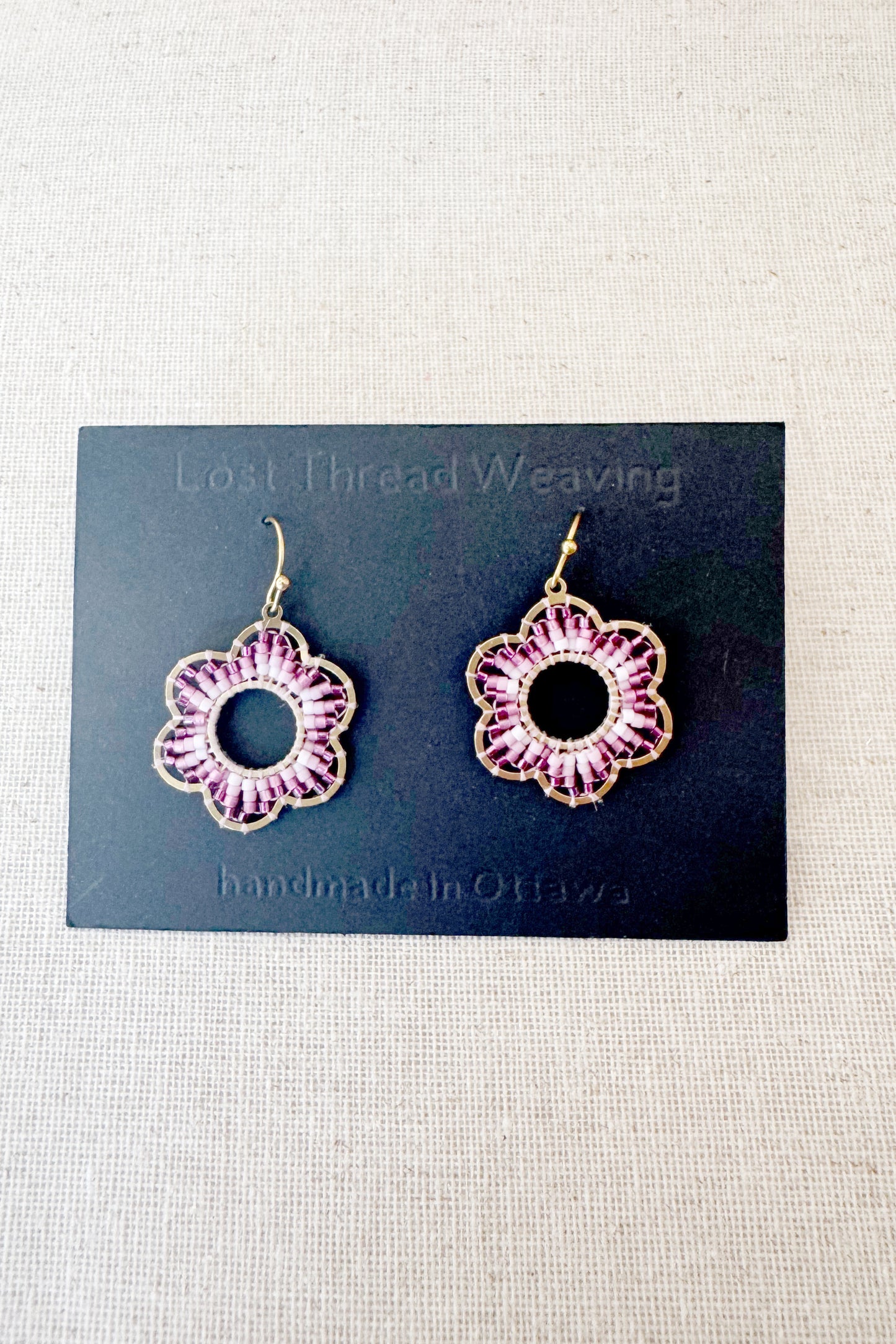 Mod Colour Pop Beaded Flower Earrings - Small