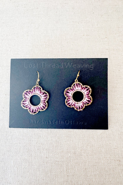 Mod Colour Pop Beaded Flower Earrings - Small
