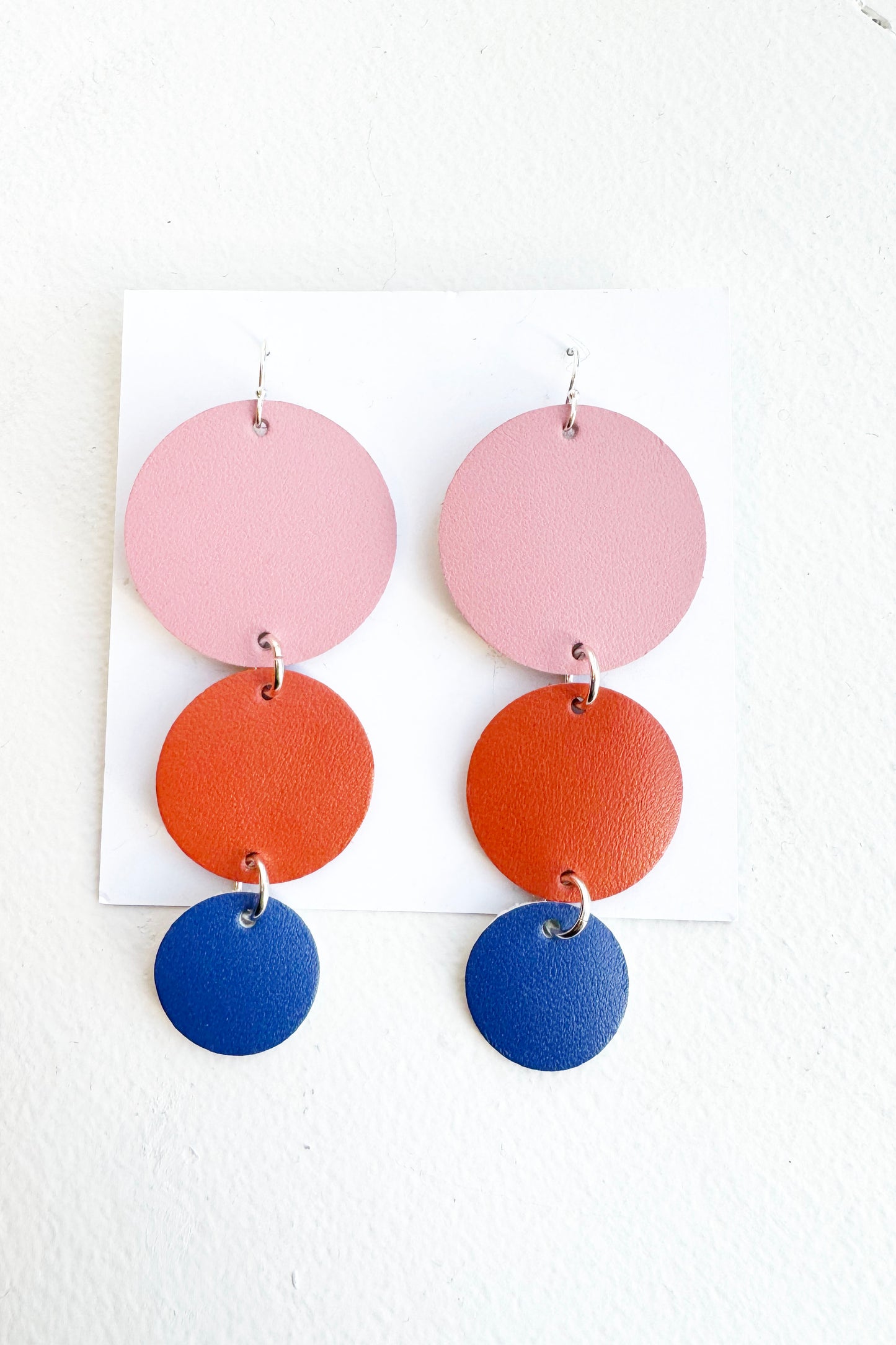 Long Leather Statement Earrings