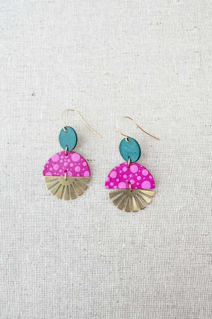 Radial Baby Burst Dangle Earrings