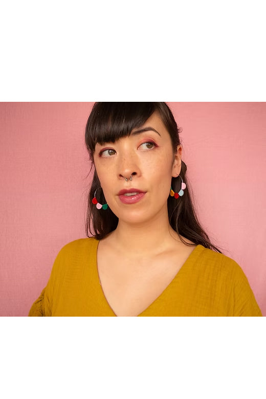 Rainbow Daisy Hoops