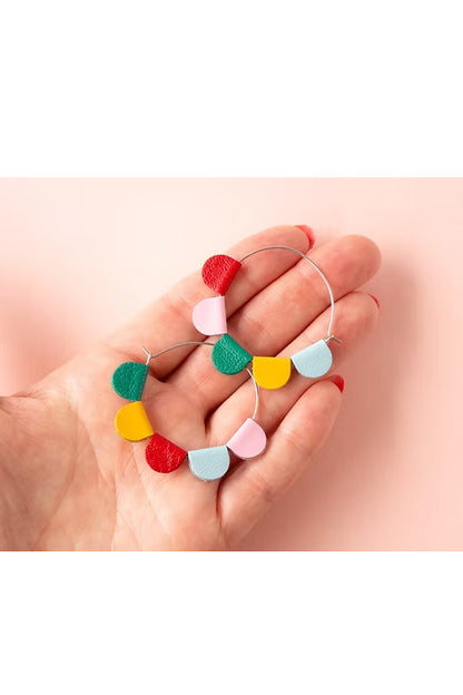 Rainbow Daisy Hoops