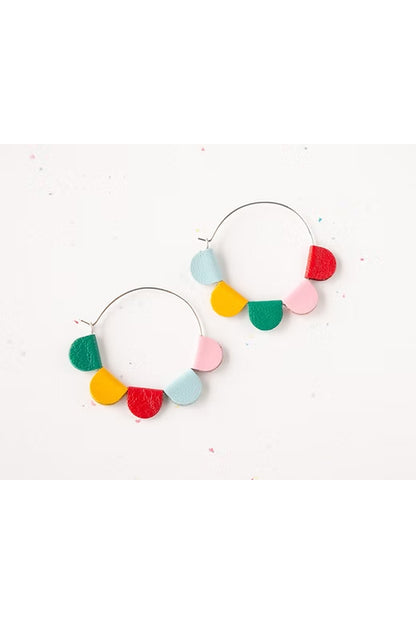 Rainbow Daisy Hoops