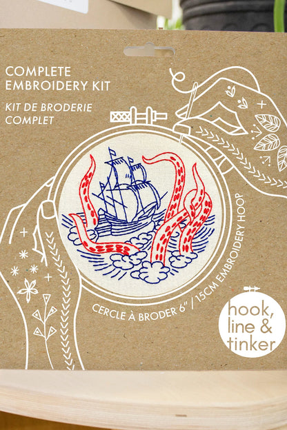 Kraken and Ship Complete Embroidery Kit