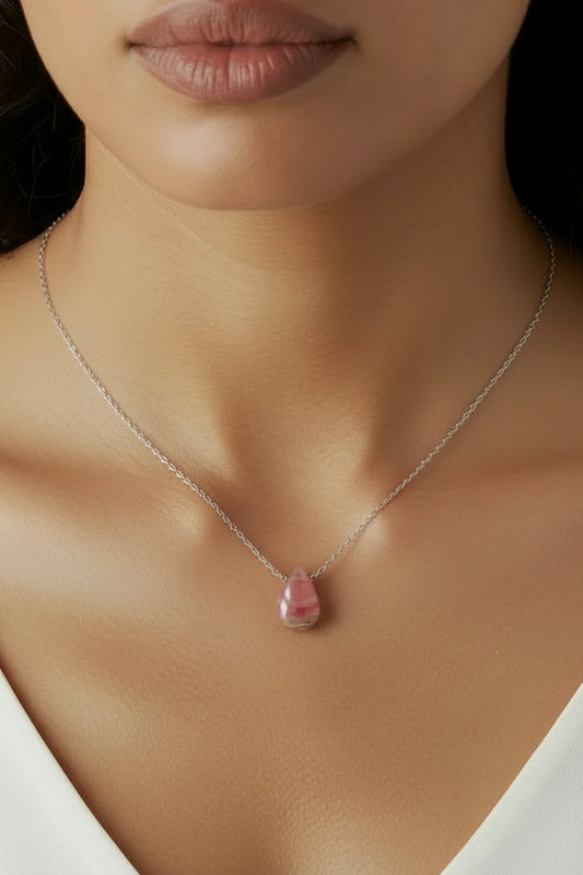 Rhea Single Stone Necklace Sterling Silver
