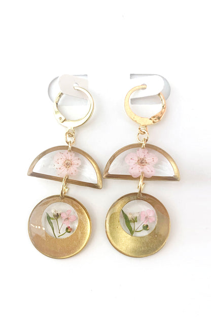 Pressed Flower Med Dangle Earrings - Assorted Shapes