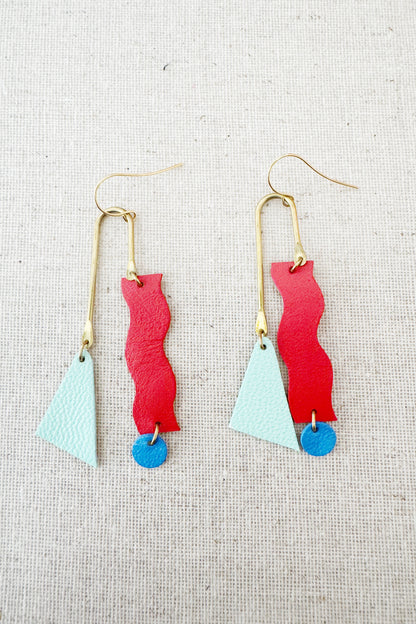 Asymmetrical Squiggle Mobile Earrings