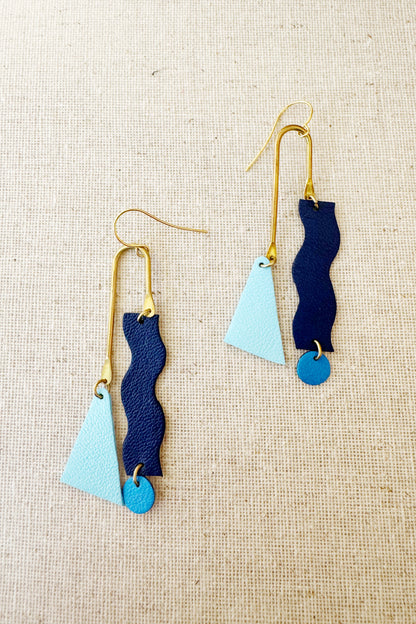 Asymmetrical Squiggle Mobile Earrings