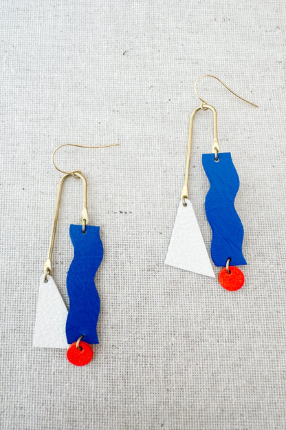 Asymmetrical Squiggle Mobile Earrings