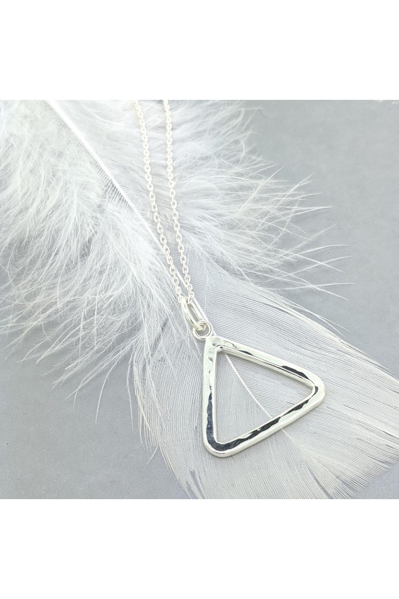 Sterling Silver Triangle Necklace - Fire Element