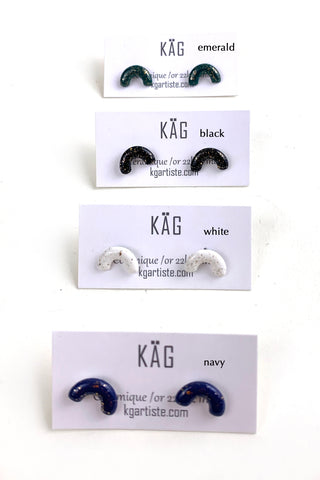 Ceramic "U" Stud Earrings