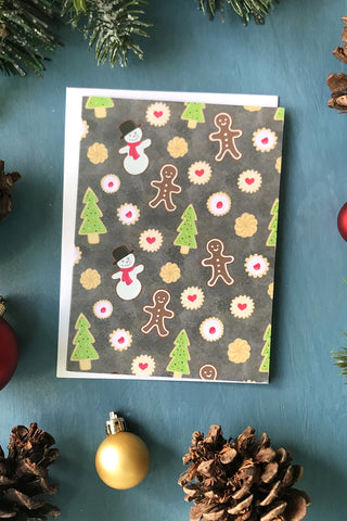 Christmas Cookies Patterned Greeting Card