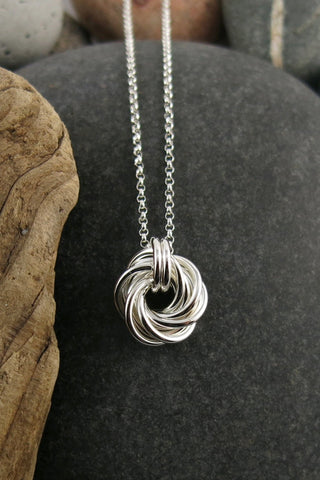 Sterling Silver Hammer Textured Coin Pearl Necklace