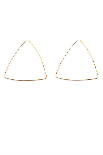 Triangle Hoops by Katye Landry, Goldfill, open triangle, made in Ottawa