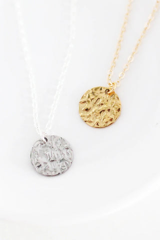 Soft Square Trio Necklace • Hammer Textured Sterling Silver with Rolo Chain
