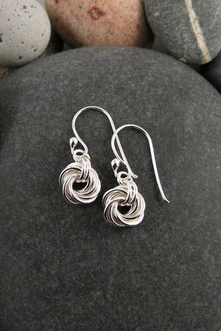 Small Coast Earrings • Hammer Textured Free Form Sterling Silver Dangles