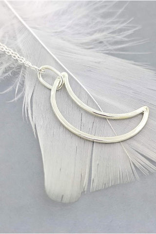 Sterling Silver Moon Quarter Necklace