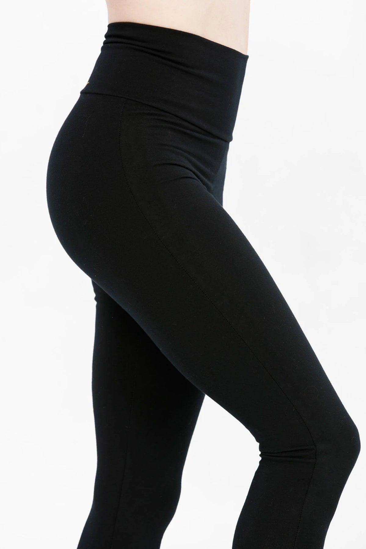 Paris Leggings by Advika, Black, high waistband, cotton, sizes XS to XXL, made in Montreal