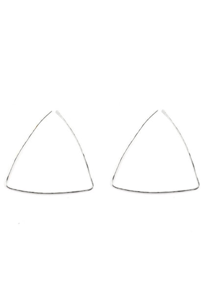 Triangle Hoops by Katye Landry, Sterling Silver, open triangle, made in Ottawa