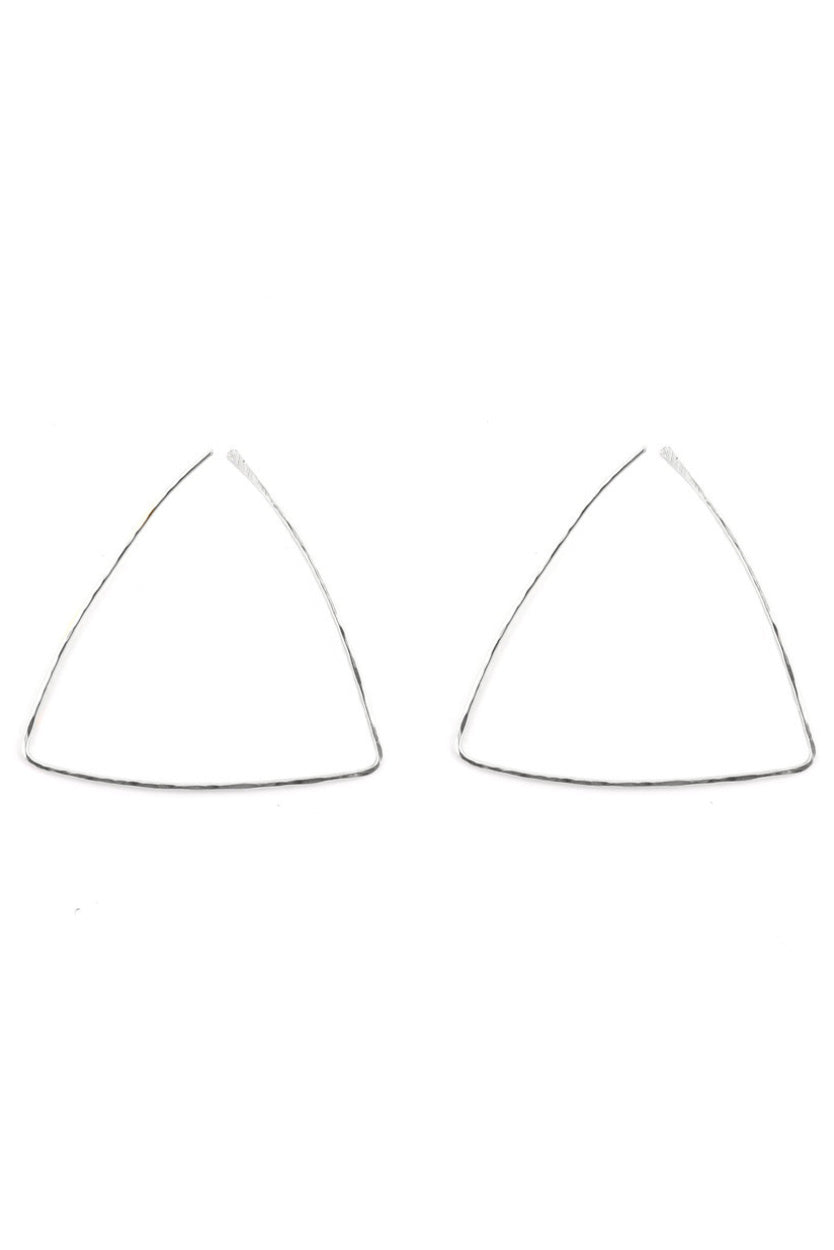 Triangle Hoops by Katye Landry, Sterling Silver, open triangle, made in Ottawa