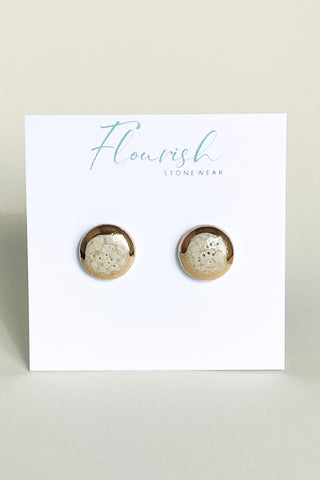 Sand and Gold Small Circle Studs
