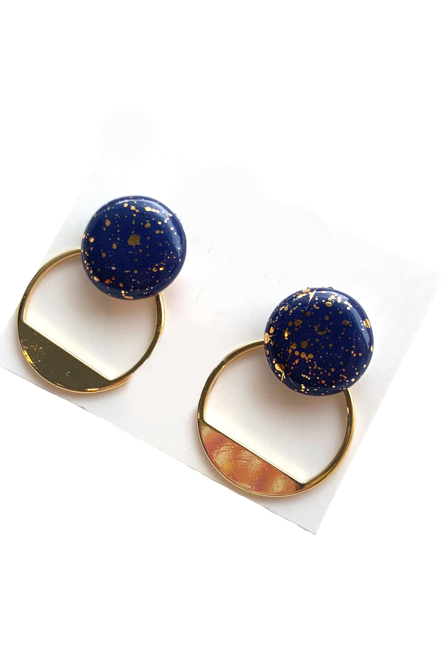 Ceramic and Circle Jacket Stud Earrings