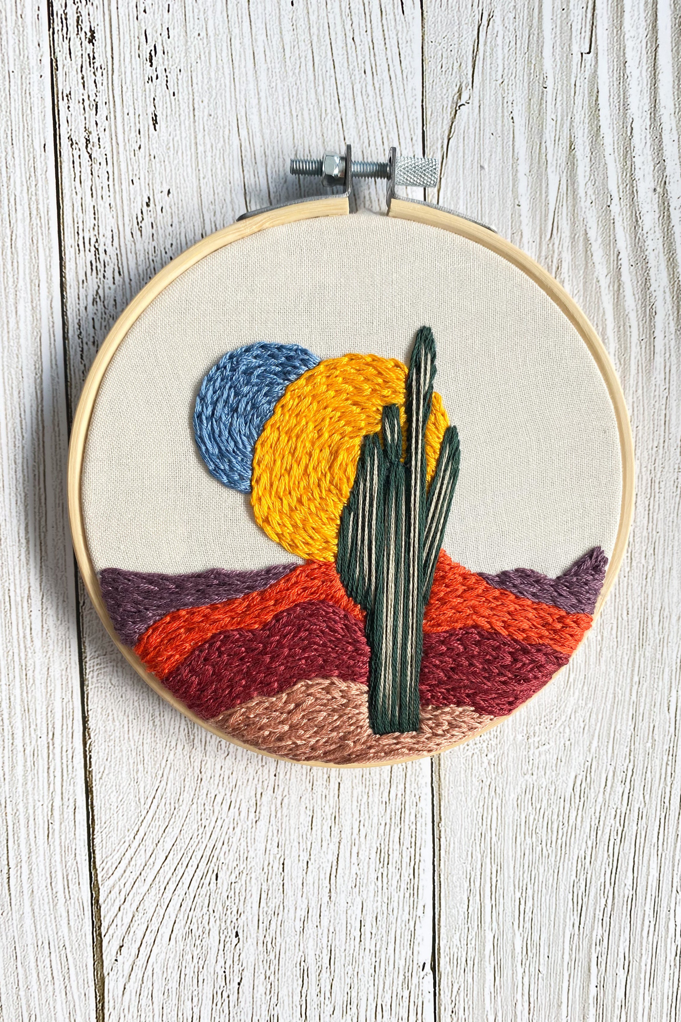Boho Cactus Hand Embroidery Kit