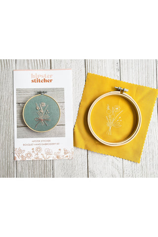 Bouquet  Hand Embroidery Kit - 6 colour options