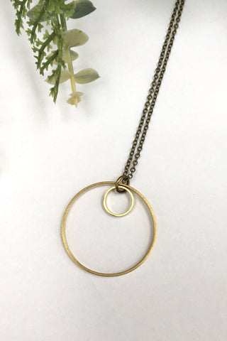 Filagree Brass Circle Necklace