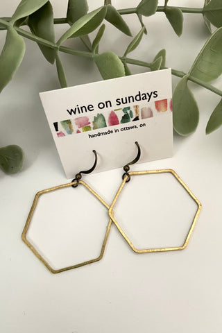 Beaded Hexagon Earrings