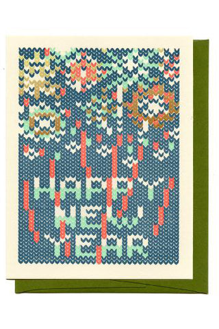 Knitted Happy New Year Card
