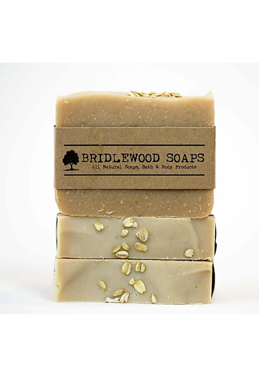 BRIDLEWOOD SOAPS Oatmeal Honey Soap Bar (stacked)