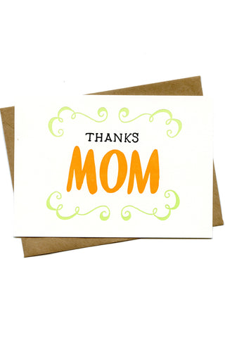 Thanks Mom - Letterpress printed Card
